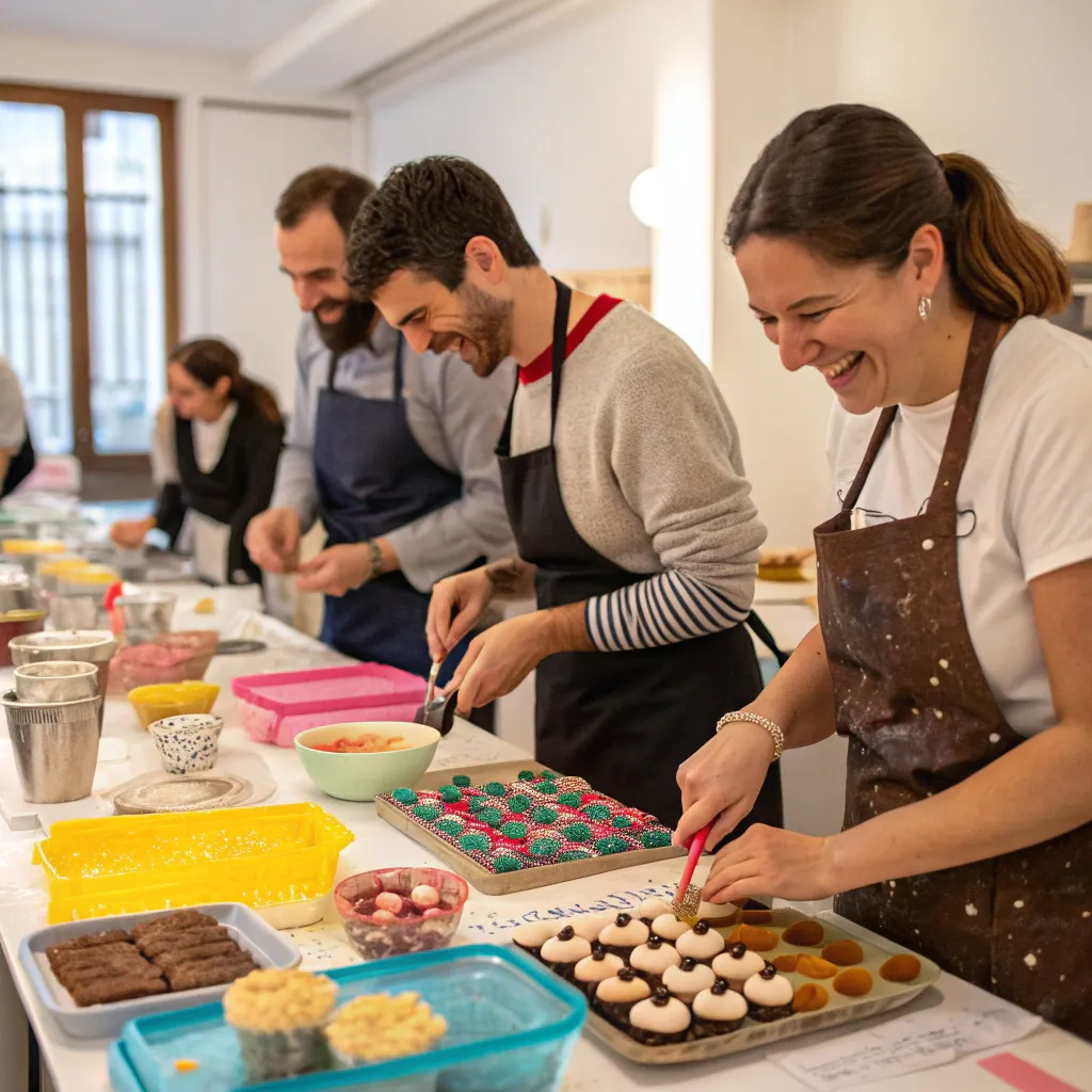 Participants enjoying a dessert preparation workshop at MARVIONETH